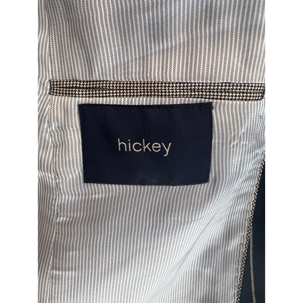 Hickey Navy Blue & White Suit Jacket 3 Buttons Size 42R JL - Picture 6 of 12